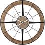 2_Dahlia Studios Starboard 36 1/2" Black Brown Rustic Compass Wall Clock