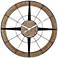Dahlia Studios Starboard 36 1/2" Black Brown Rustic Compass Wall Clock
