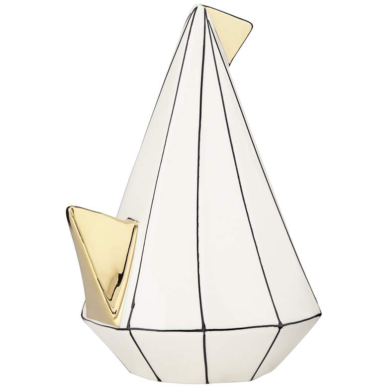 Image 6 Dahlia Studios Sydney 9 3/4" White Ceramic Geometric Bird Ornament more views