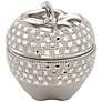 3_Dahlia Studios Victoire 8 1/2" High Silver and Crystal Ceramic Apple