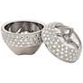 4_Dahlia Studios Victoire 8 1/2" High Silver and Crystal Ceramic Apple more views