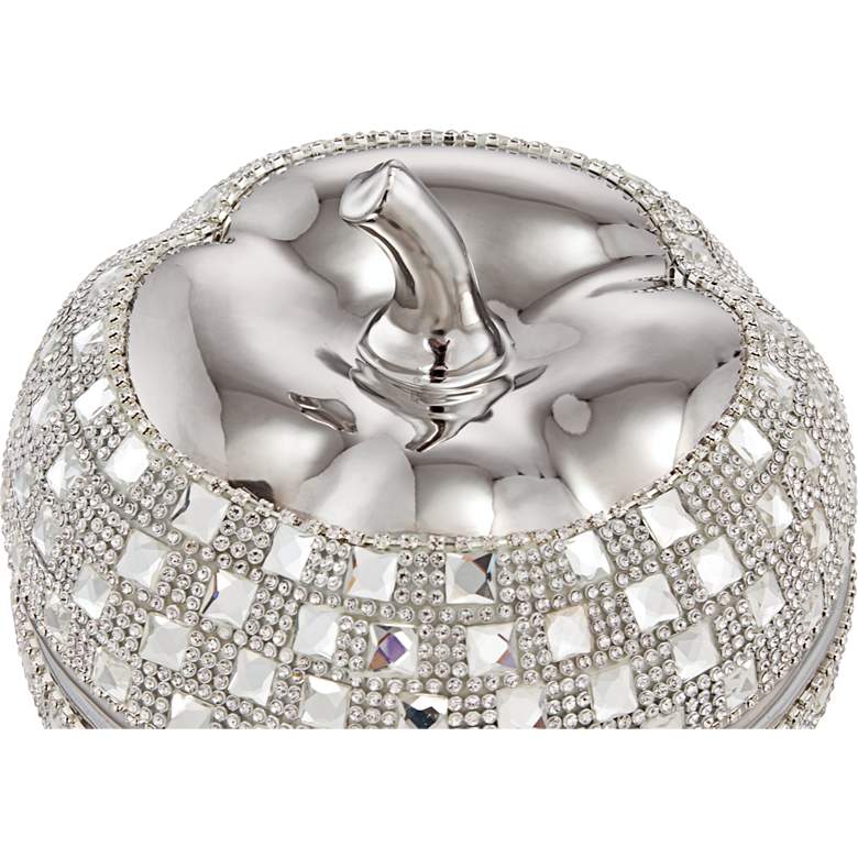Image 5 Dahlia Studios Victoire 8 1/2" High Silver and Crystal Ceramic Apple more views