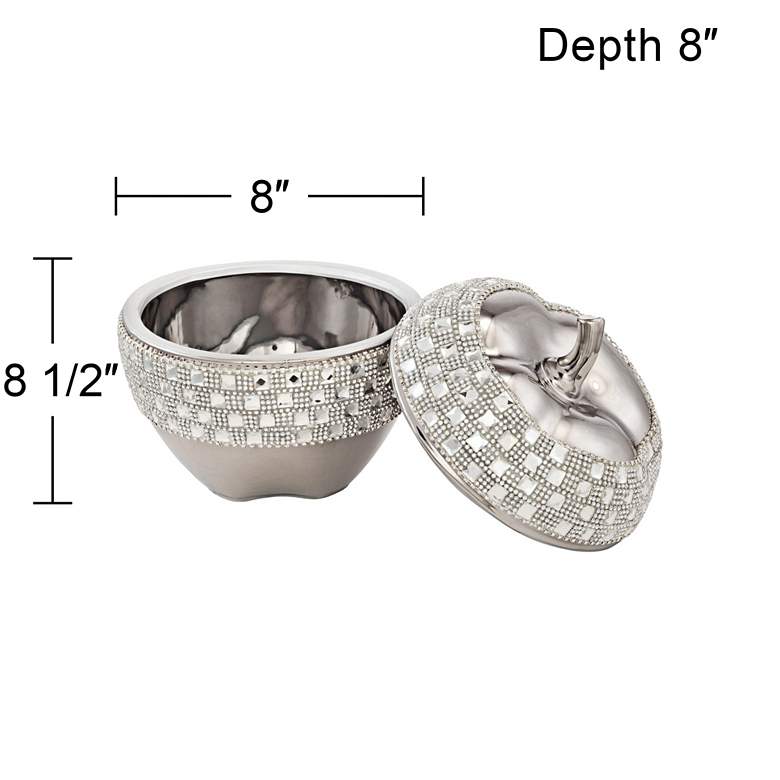 Image 6 Dahlia Studios Victoire 8 1/2" High Silver and Crystal Ceramic Apple more views