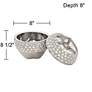 6_Dahlia Studios Victoire 8 1/2" High Silver and Crystal Ceramic Apple more views