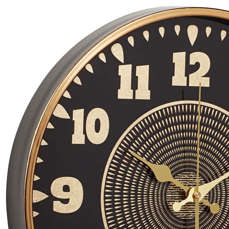 Image 3 Dahlia Studios Willeton 14 1/2" Black and Gold Round Wall Clock more views