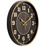 4_Dahlia Studios Willeton 14 1/2" Black and Gold Round Wall Clock more views