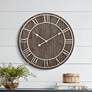 1_Dahlia Studios Zania 23 3/4" Round Matte Dark Gray Wall Clock