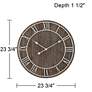 7_Dahlia Studios Zania 23 3/4" Round Matte Dark Gray Wall Clock more views