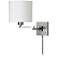 Dainolite 12" High Satin Chrome Swing Arm Wall Sconce With White Drum