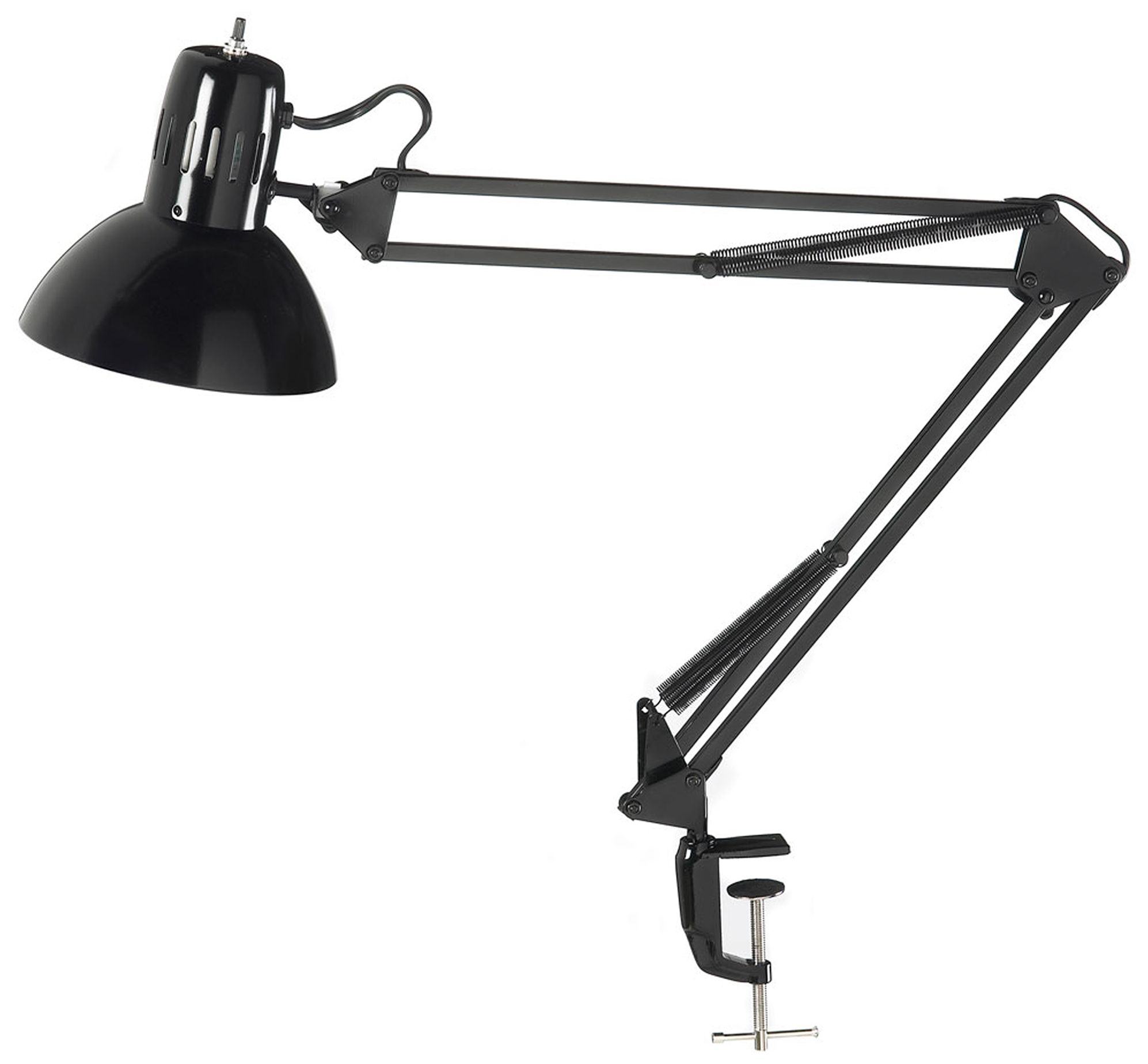 Image 2 Dainolite 36" High Gloss Black Spring Balanced Clamp-On Task Lamp