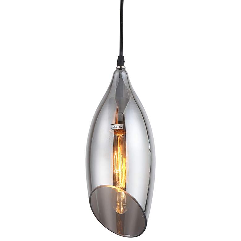 Image 2 Dainolite Abba 5" Wide Modern Black and Smoke Glass Mini Pendant
