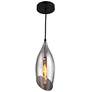 2_Dainolite Abba 5" Wide Modern Black and Smoke Glass Mini Pendant