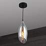 1_Dainolite Abba 5" Wide Modern Black and Smoke Glass Mini Pendant