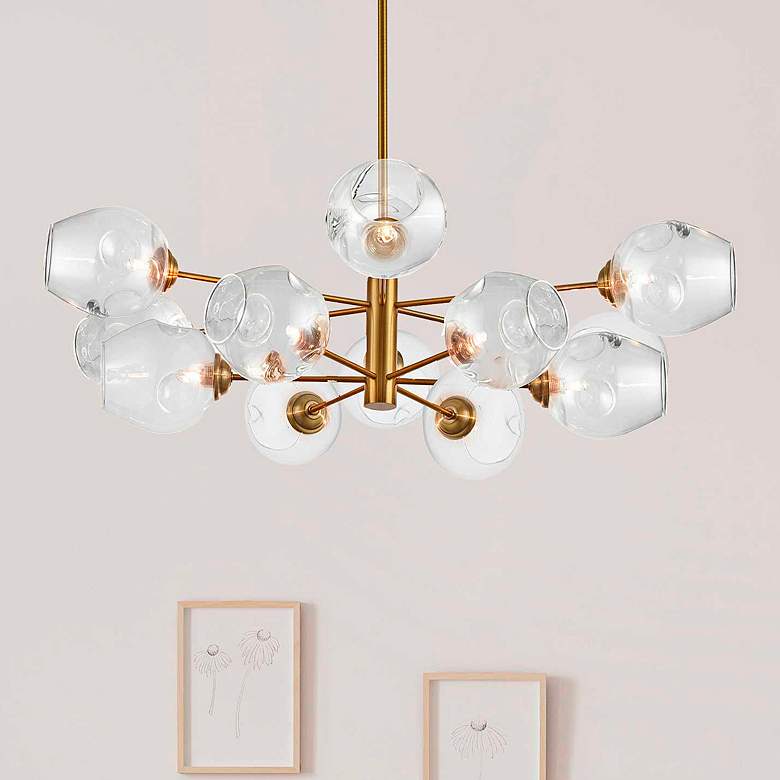 Image 2 Dainolite Abi 33" Wide Vintage Bronze 12-Light Modern Chandelier