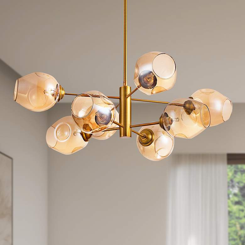 Image 1 Dainolite Abii 26" Wide 8-Light Vintage Bronze Modern Chandelier