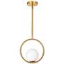 2_Dainolite Adrienna 10" Wide Modern Orb Ring Aged Brass Mini Pendant