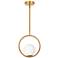 Dainolite Adrienna 10" Wide Modern Orb Ring Aged Brass Mini Pendant
