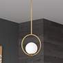 1_Dainolite Adrienna 10" Wide Modern Orb Ring Aged Brass Mini Pendant