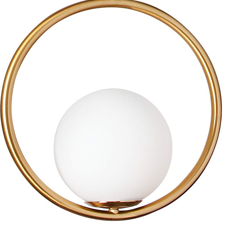 Image 3 Dainolite Adrienna 10" Wide Modern Orb Ring Aged Brass Mini Pendant more views