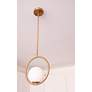 4_Dainolite Adrienna 10" Wide Modern Orb Ring Aged Brass Mini Pendant more views