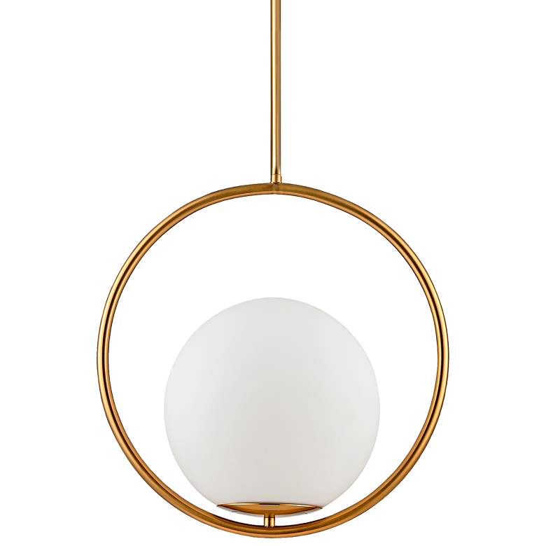 Image 3 Dainolite Adrienna 15 3/4" Wide Aged Brass Modern Orb Pendant Light