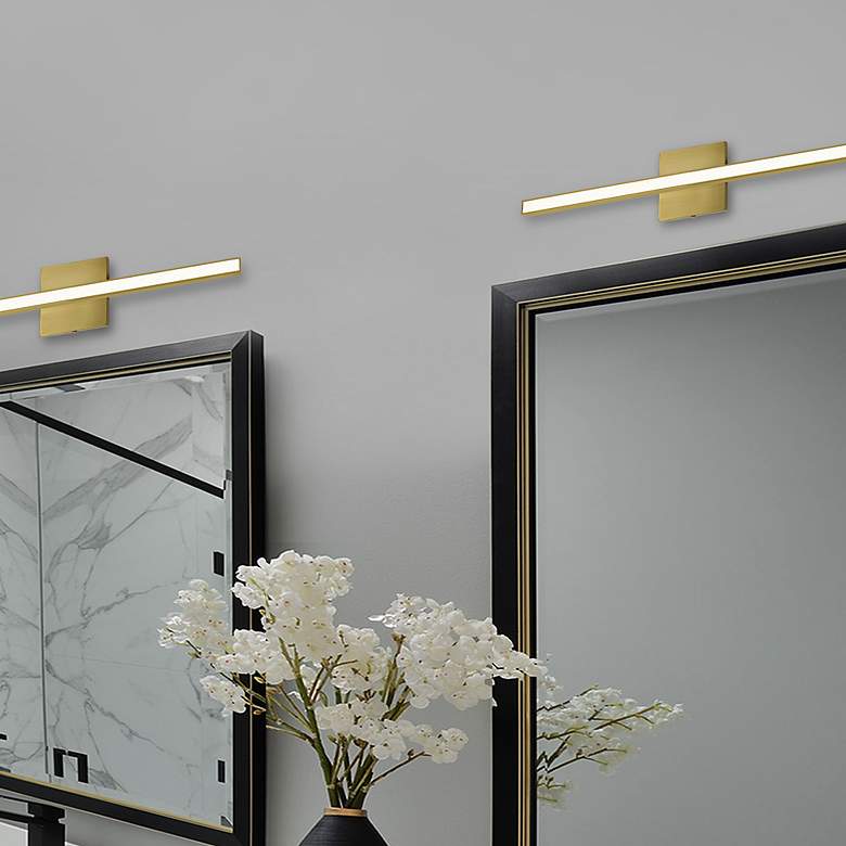 Image 2 Dainolite Arandel 23 3/4" Wide Aged Brass LED Bath Bar more views