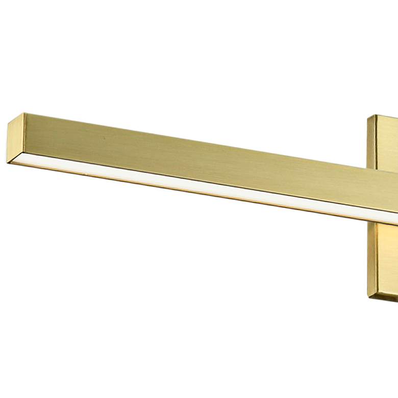 Image 2 Dainolite Arandel 23 3/4" Wide Electroplated Aged Brass LED Bath Light more views