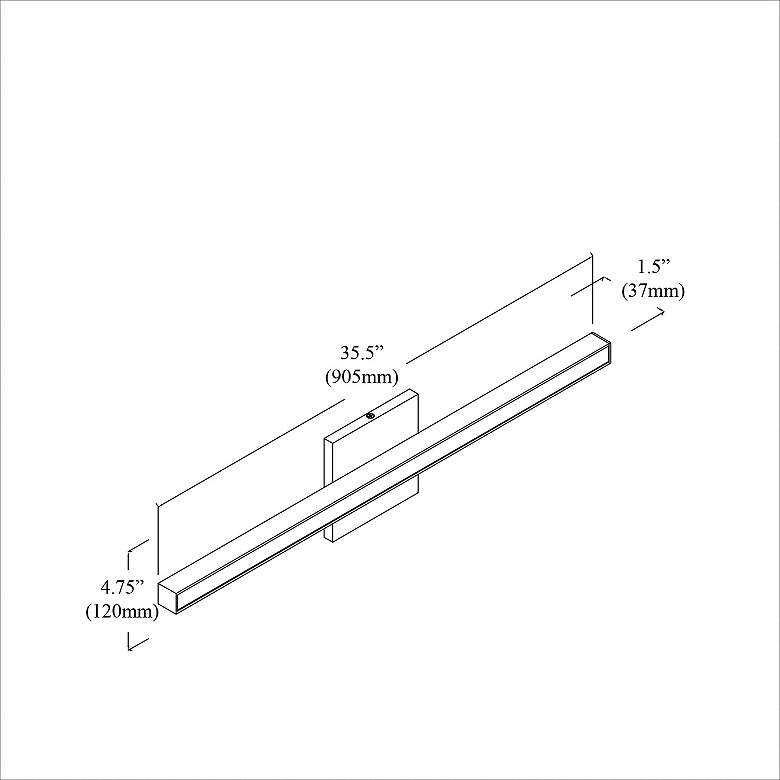 Image 3 Dainolite Arandel 33 1/2" Wide Polished Chrome LED Bath Bar more views