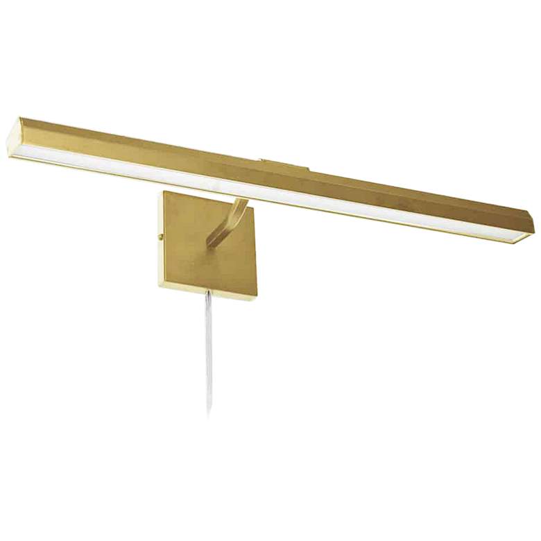 Image 1 Dainolite Blix 24" Wide Aged Brass Plug-In LED Picture Light