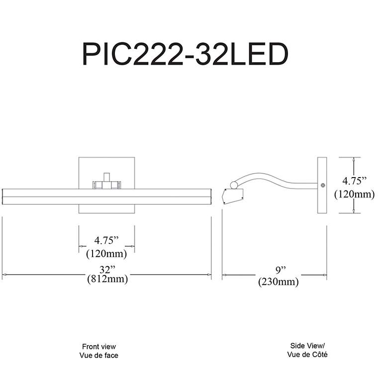 Image 2 Dainolite Blix 32" Wide Aged Brass Plug-In LED Picture Light more views