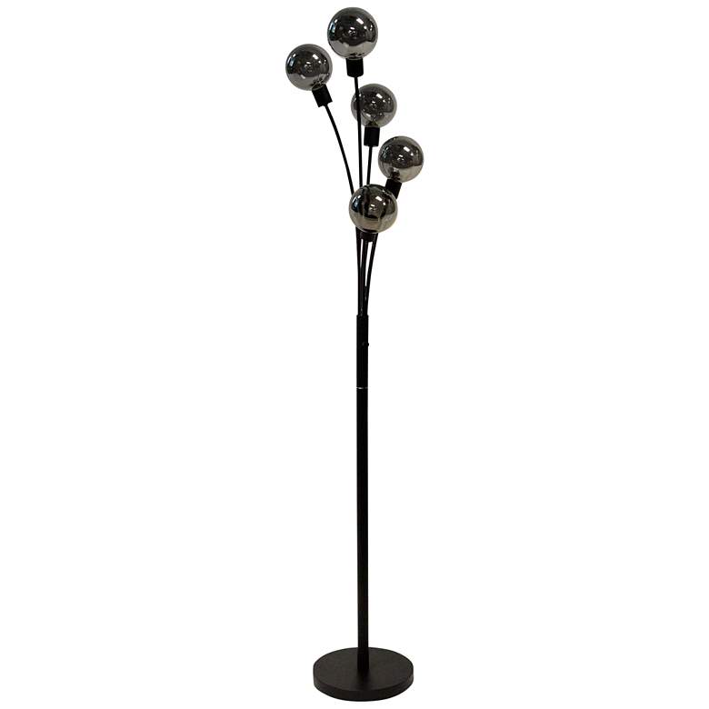 Image 2 Dainolite Budding Branch 70 1/2" Black Metal 5-Light Floor Lamp