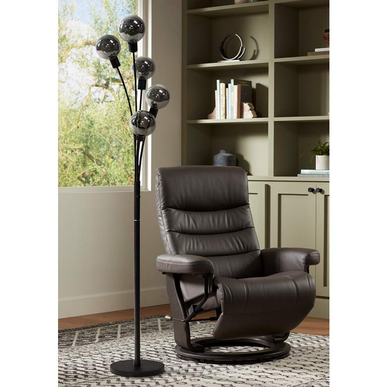 Image 1 Dainolite Budding Branch 70 1/2" Black Metal 5-Light Floor Lamp