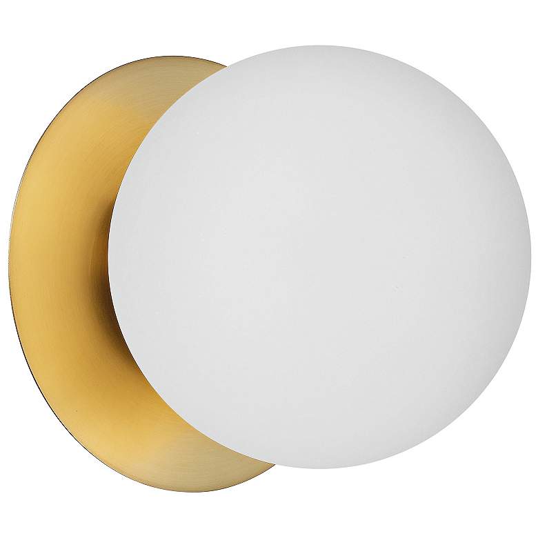 Image 2 Dainolite Burlat 6" High Modern Brass Opal White Glass Wall Sconce