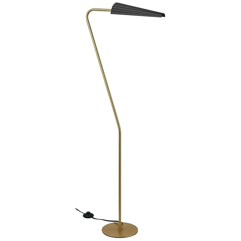 Image 1 Dainolite Cassie 53 1/4 inch High Matte Black Aged Brass Modern Floor Lamp