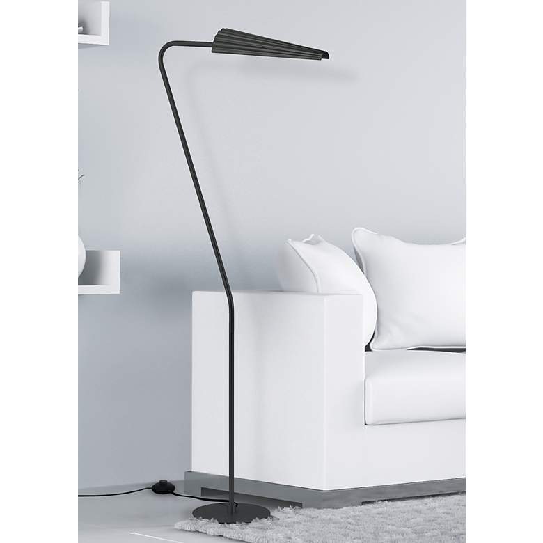 Image 1 Dainolite Cassie 53 1/4" High Matte Black and Black Modern Floor Lamp