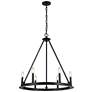 2_Dainolite Colby 26" Wide 6-Light Matte Black Ring Chandelier