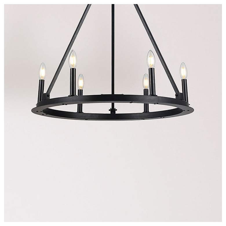 Image 1 Dainolite Colby 26" Wide 6-Light Matte Black Ring Chandelier