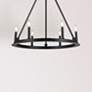 1_Dainolite Colby 26" Wide 6-Light Matte Black Ring Chandelier