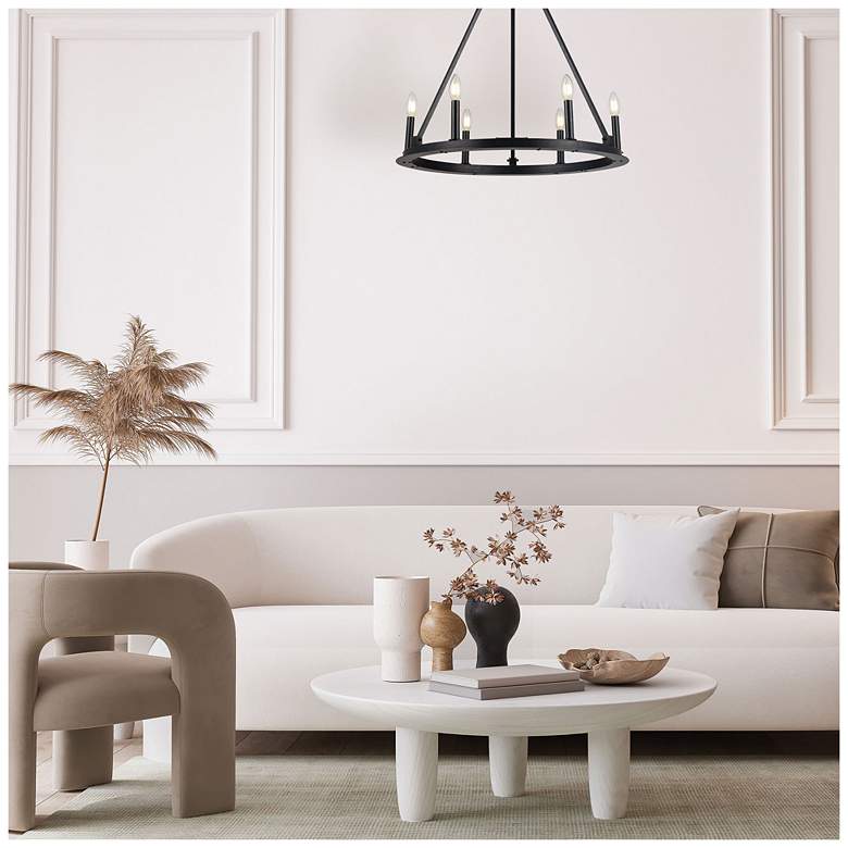 Image 2 Dainolite Colby 26" Wide 6-Light Matte Black Ring Chandelier more views