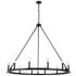 Dainolite Colby 48" Wide Black 12-Light Wagon Wheel Ring Chandelier