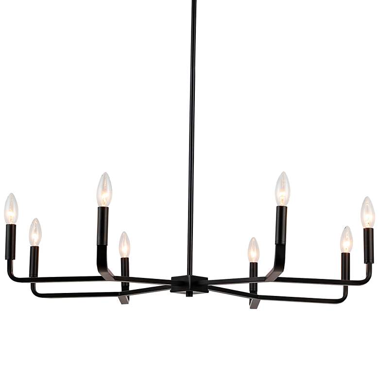 Image 1 Dainolite Colette 32" Wide Matte Black 8-Light Chandelier
