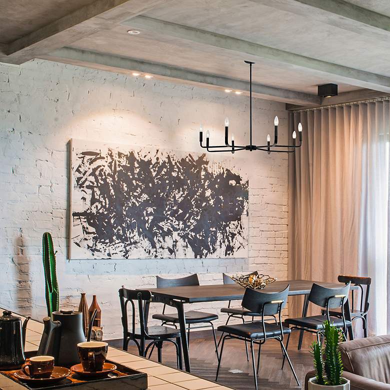 Image 4 Dainolite Colette 32" Wide Matte Black 8-Light Chandelier more views