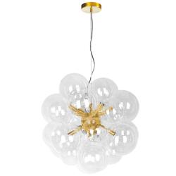 Dainolite Comet 20" Wide Aged Brass and Clear Glass 6-Light Pendant