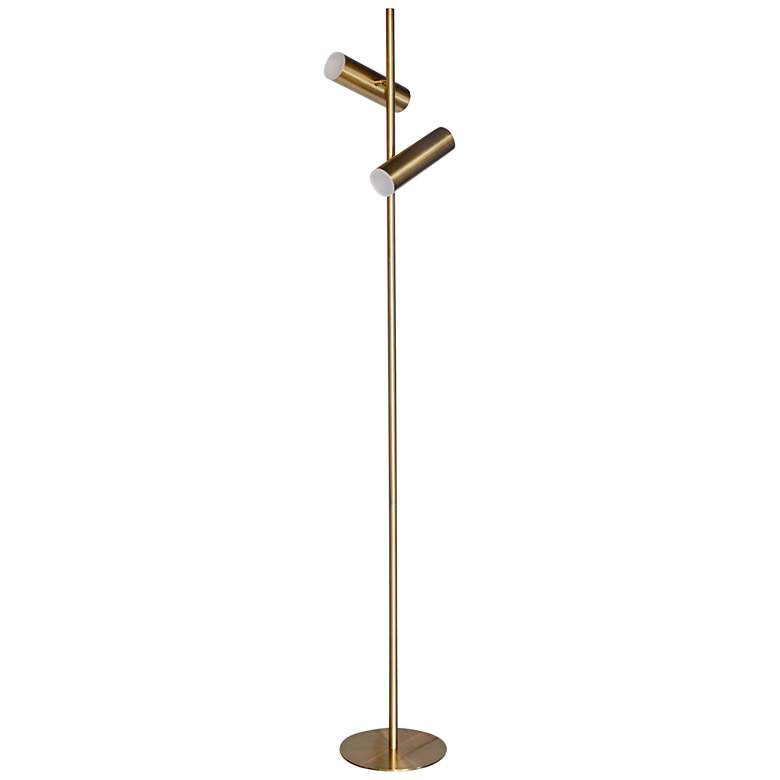Image 2 Dainolite Constance 62 1/4 inch Aged Brass 2-Light Modern Floor Lamp