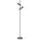 Dainolite Constance 62 1/4" High Satin Chrome Metal 2-Light Floor Lamp