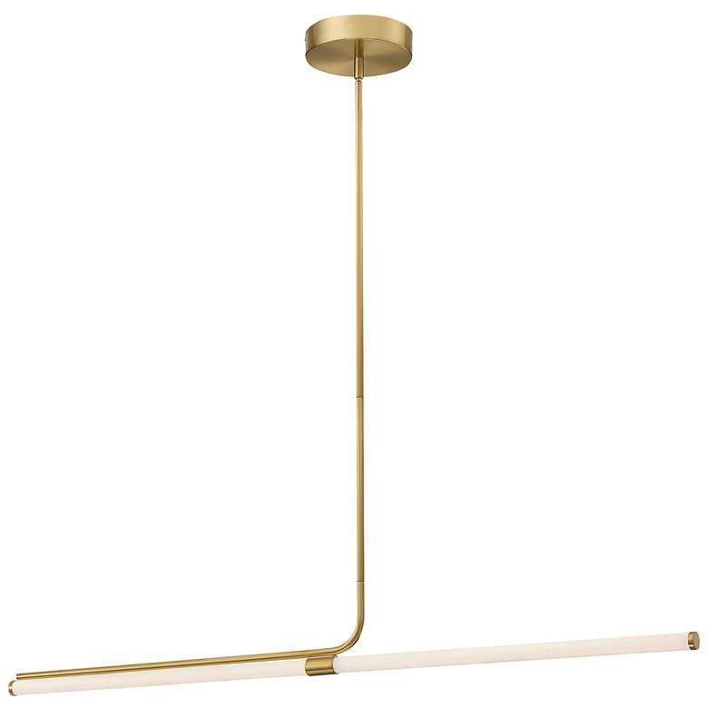 Image 1 Dainolite Corvette 48" Wide Aged Brass LED Linear Pendant Light