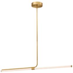 Dainolite Corvette 48" Wide Aged Brass LED Linear Pendant Light
