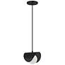 Dainolite Cresent 6 1/4" White Opal Glass Matte Black Mini-Pendant