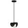 Dainolite Cresent 6 1/4" White Opal Glass Matte Black Mini-Pendant