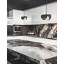 Dainolite Cresent 6 1/4" White Opal Glass Matte Black Mini-Pendant
